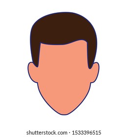 avatar man icon over white background, colorful flat vector illustration
