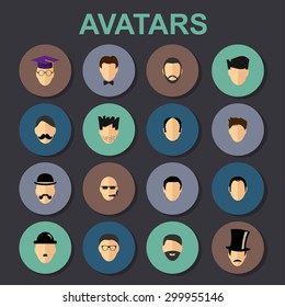 Avatar man icon set