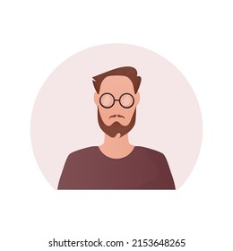 Avatar de un hombre. Aislado. Estilo de caricatura. Ilustración del vector