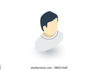 Avatar, man isometric flat icon. 3d vector colorful illustration. Pictogram isolated on white background