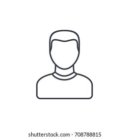 Avatar, man isometric thin line icon. Linear vector illustration. Pictogram isolated on white background