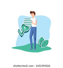 Avatar man and light bulb design