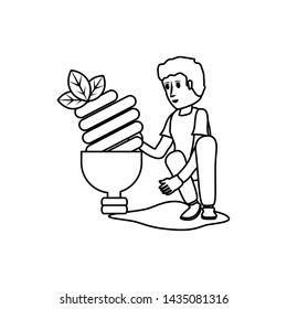 Avatar man and light bulb design