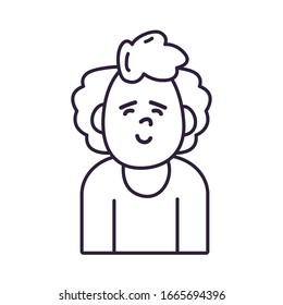 Avatar man line style icon design, Boy male person people human social media and portrait theme Vector illustration