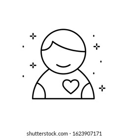 Avatar, man, love icon. Simple line, outline vector of love icons for ui and ux, website or mobile application