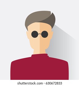 Avatar man in modern flat design. Vector illustration