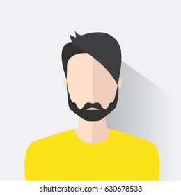 Avatar man in modern flat design. Vector illustration