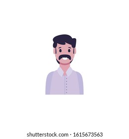 Avatar man with mustache design, Boy male person people human social media and portrait theme Vector illustration