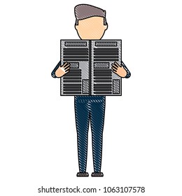 avatar man with newspaper