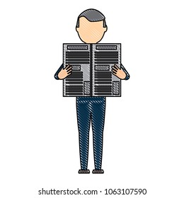 avatar man with newspaper