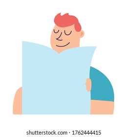 Hombre avatar con diseño de periódico, hombre chico persona medios sociales humanos y tema retrato Ilustración vectorial