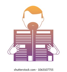 avatar man with newspaper icon