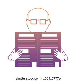 avatar man with newspaper icon