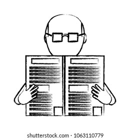 avatar man with newspaper icon