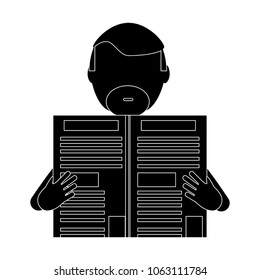 avatar man with newspaper icon