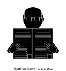 avatar man with newspaper icon