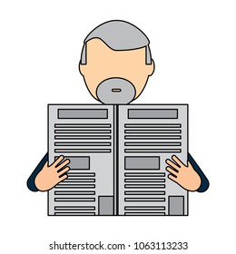 avatar man with newspaper icon