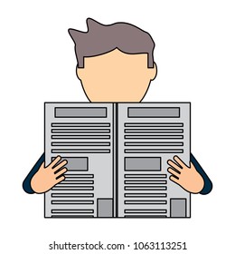 avatar man with newspaper icon