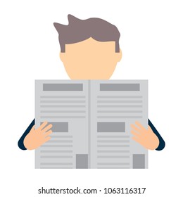 avatar man with newspaper icon