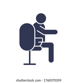Avatar man on chair flat style icon design, Office object workforce corporate and job theme Vector illustration