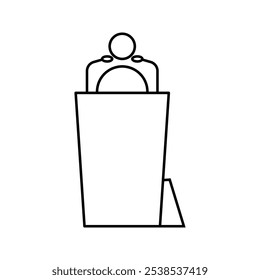 Avatar man on desk flat style icon design color editable