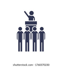 avatar man on podium flat style icon design, Winner first position and competition theme Vector illustration
