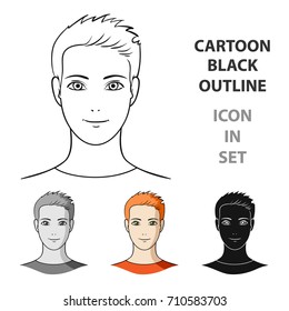 Avatar of a man with orange hair.Avatar and face single icon in cartoon style vector symbol stock illustration.