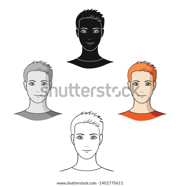 Avatar Man Orange Hairavatar Face Single Royalty Free Stock Image
