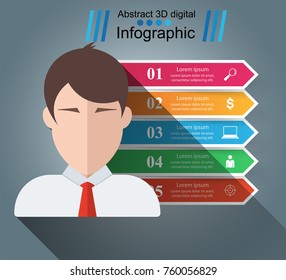 Avatar, man, people - business paper infographic Vector eps 10