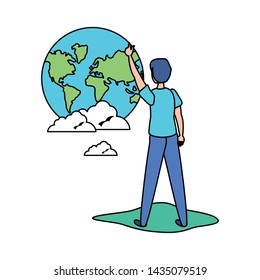 Avatar man with planet design