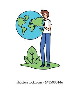 Avatar man with planet design