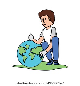 Avatar man with planet design