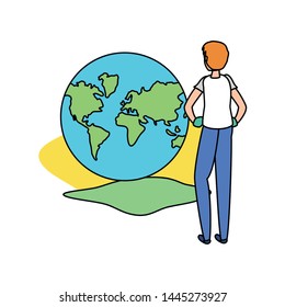Avatar man with planet design