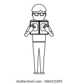 avatar man reading a book