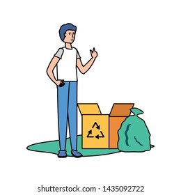 Avatar man and recycle box design
