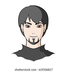 Avatar of a man with red eyes .Avatar and face single icon in cartoon style vector symbol stock illustration.
