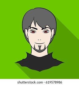 Avatar of a man with red eyes. face single icon in flat style vector symbol stock illustration.