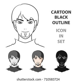 Avatar of a man with red eyes .Avatar and face single icon in cartoon style vector symbol stock illustration.