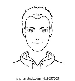 Avatar of a man with red hair.Avatar and face single icon in outline style vector symbol stock illustration.