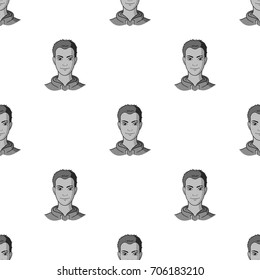 Avatar of a man with red hair.Avatar and face single icon in monochrome style vector symbol stock illustration.