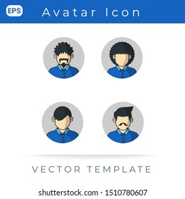 Avatar Man Set Icon, For Profile Businessman