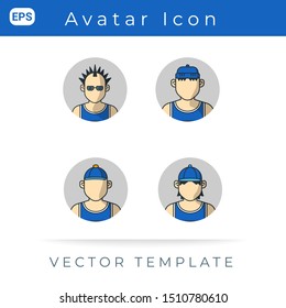 Avatar Man Set Icon, For Profile Businessman