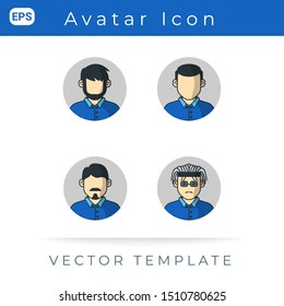 Avatar Man Set Icon, For Profile Businessman