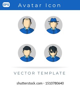 Avatar Man Set Icon, For Profile Businessman