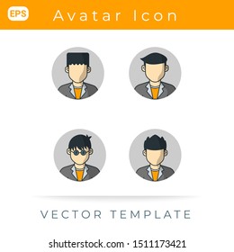 Avatar Man Set Icon, For Profile User Interface