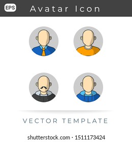 Avatar Man Set Icon, For Profile User Interface