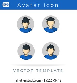 Avatar Man Set Icon, For Profile User Interface