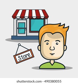 avatar man with shopping store