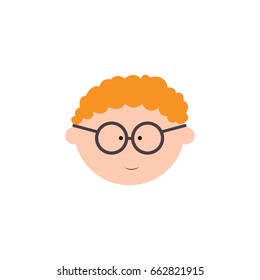 Avatar of a man in a simple style. Isolated on white cartoon face for use in web design. Vector illustration