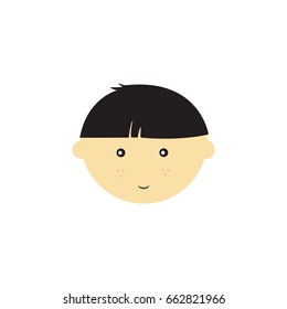 Avatar of a man in a simple style. Isolated on white cartoon face for use in web design. Vector illustration